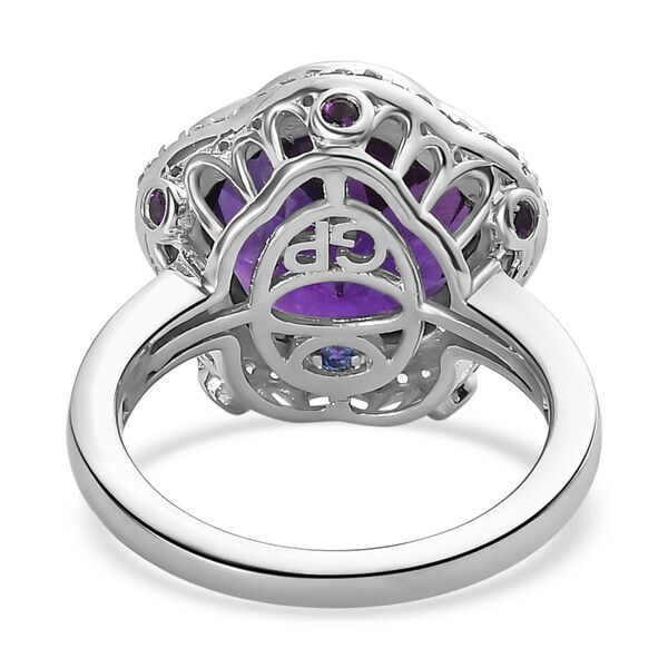 GP Italian Garden Kollektion - Lusaka Amethyst, Zirkon und Kanchanaburi blauer Saphir Ring - 7,16 ct. image number 6