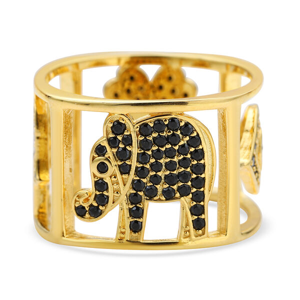 Schwarzer Spinell Ring, 925 Silber vergoldet  ca. 1,35 ct image number 6