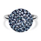 Blauer Diamant Ring, 925 Silber platiniert (Größe 16.00) ca. 0.50 ct