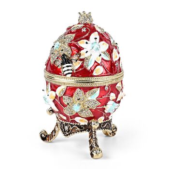 Handgemachte Ei-f&ouml;rmige Schmuckdose, Magnetverschluss, 9,5x9,5x18cm