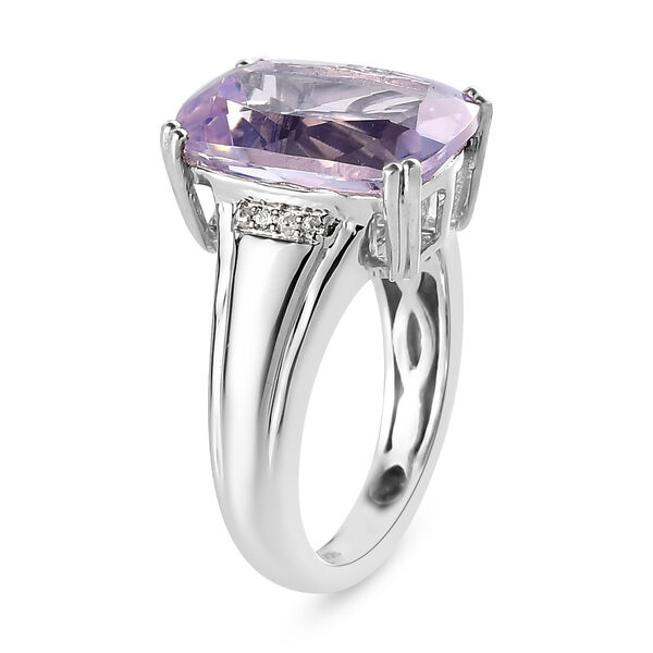 Lavendel Mond Quarz und Zirkon Ring 925 Silber platiniert  ca. 6,21 ct image number 5