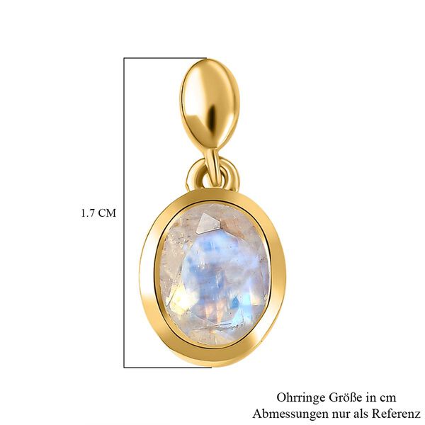 Premium Regenbogen Mondstein-Ohrringe - 2,51 ct. image number 6