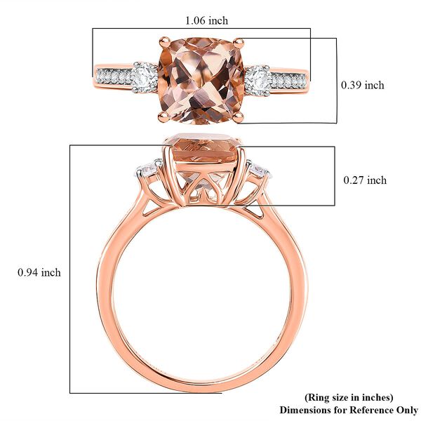 AAA Morganit, Wei&szlig;er Diamant Ring 417 Gold (Gr&ouml;&szlig;e 19.00) ca. 3,30 ct image number 5