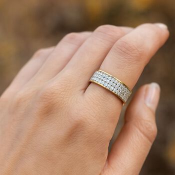 LUXURIANT DIAMOND - Lab Grown Diamant SI-GH SGL zertifiziert Ring, 925 Silber 750 Gelbgold Vermeil (Gr&ouml;&szlig;e 17.00) ca. 1,00 ct