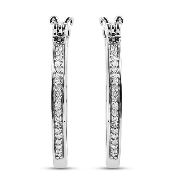 Diamant Creolen in Silber