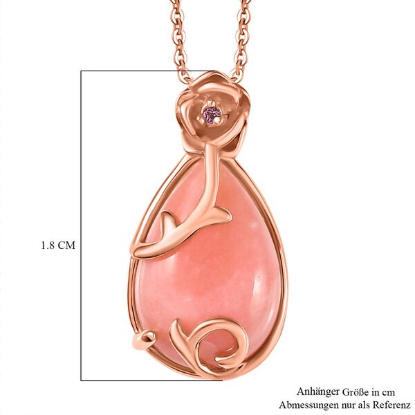 Herzklang - D joy AA Vinicunca-Peruanischer Opal, Lotus Granat Anhänger mit Kette 925 Silber 750 rosévergoldet ca. 2.30 ct image number 6