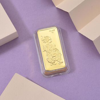 999er Gold-Barren mit Pixiu-Motiv, 1 Gramm