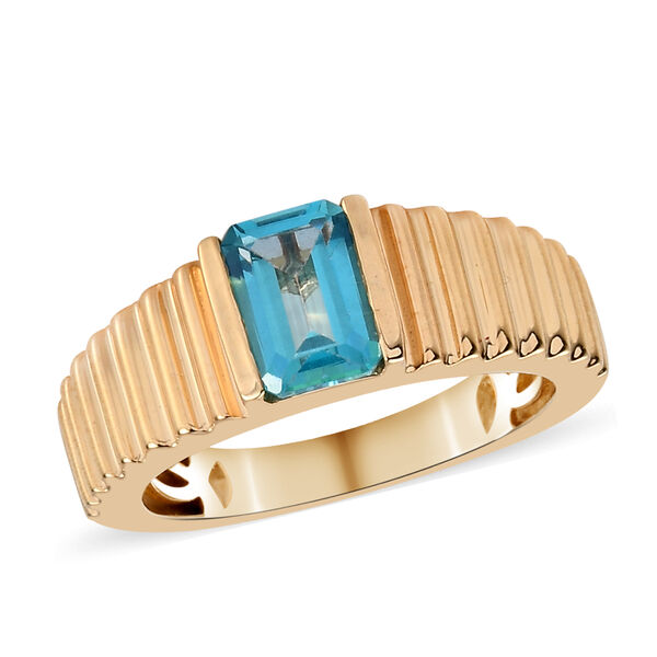 Paraiba Topas Ring 925 Silber 585 Vergoldet image number 4