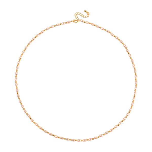 Goldene Muschelkernperle Halskette ca. 50cm + 5cm Extender, Std Gelb image number 3