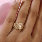Diamant Bienenwaben Ring, 925 Silber Gelbgold Vermeil  ca. 0,50 ct image number 2