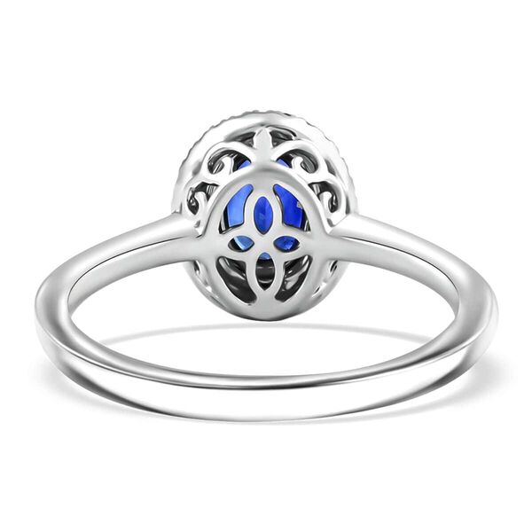 RHAPSODY AAAA Ceylon-Saphir, Wei&szlig;er Diamant Ring, AGI zertifiziert und gepr&uuml;ft, 950 Platin (Gr&ouml;&szlig;e 16.50) ca. 1.27 ct image number 4