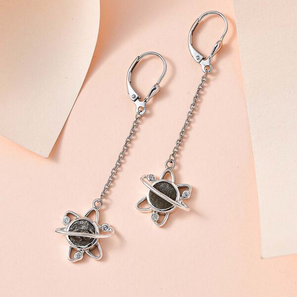 Meteorit und Zirkon Ohrringe - 5,94 ct. image number 2