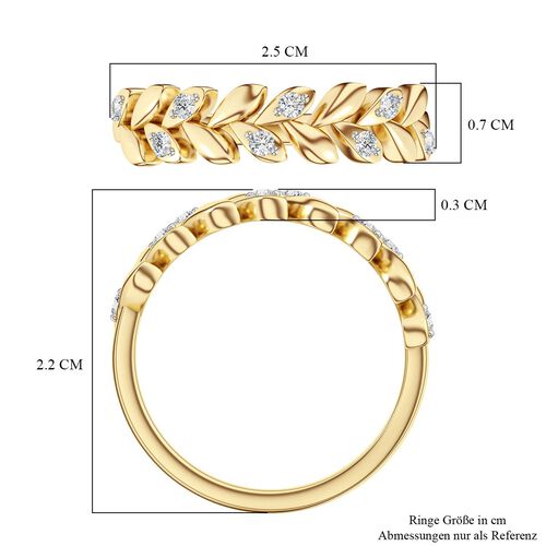 LUXURIANT DIAMOND - Lab Grown Diamant SI Ring 925 Silber 750 Gelbgold Vermeil (Größe 18.00) ca. 0.25 ct image number 6