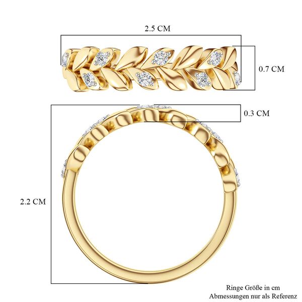 LUXURIANT DIAMOND - Lab Grown Diamant SI-GH Ring 925 Silber 750 Gelbgold Vermeil (Größe 18.00) ca. 0.25 ct image number 6