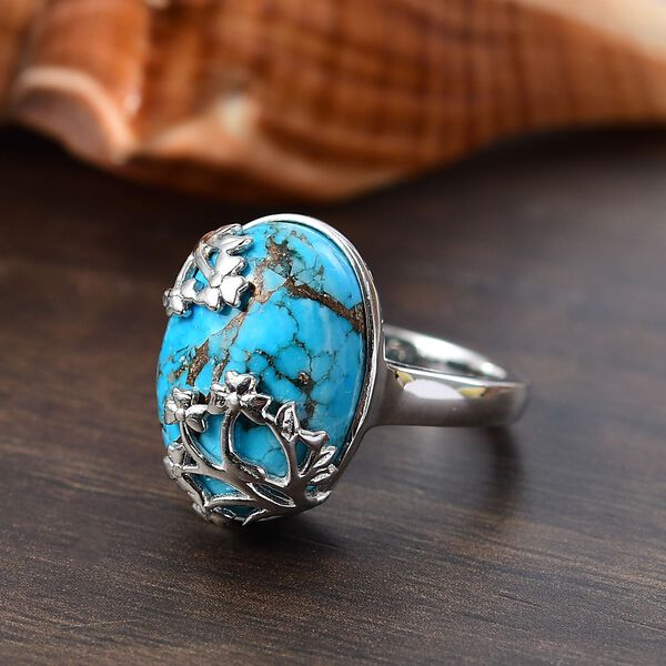 Kastanie Sole T&uuml;rkis Ring Messing (Gr&ouml;&szlig;e 17.00) ca. 11,35 ct image number 1