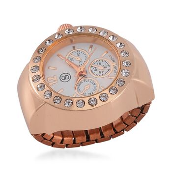 Wei&szlig;er Kristall Uhren 13 cm Reiner Edelstahl Std Rose