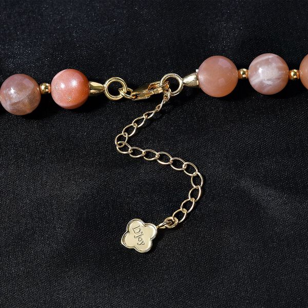 Pfirsich Mondstein Halskette, 45 cm - 340 ct. image number 4