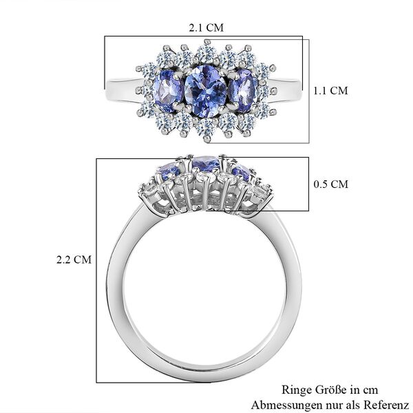 AA Tansanit und Zirkonia Ring - 1.26ct. image number 6