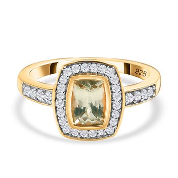 AAA Turkizit und Zirkon-Ring - 1,54 ct.