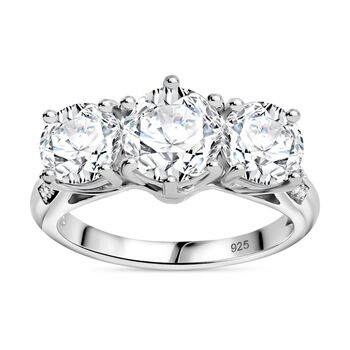 Moissanit Schmuckset, 925 Silber rhodiniert - 7,43 ct.