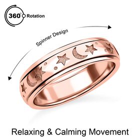 Mystischer Anti-Stress-Spinning-Ring, rosévergoldetes Silber