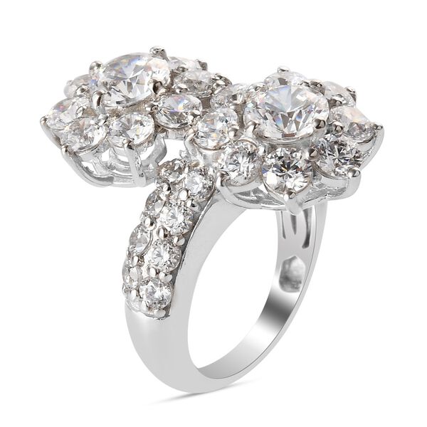 LUSTRO STELLA Hergestellt mit ZIRKONIA Ring 925 Silber Platin-&Uuml;berzug (Gr&ouml;&szlig;e 17.00) ca. 10,03 ct image number 4