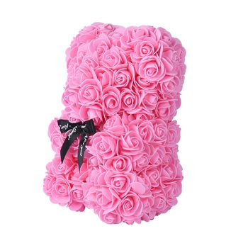 Rosen Teddyb&auml;r mit Fliege, Rosa