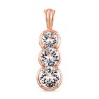 Weißer Kristall Anhänger 925 Silber rosévergoldet
