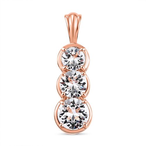 J Francis gefertigt mit SWAROVSKI- Weißer Kristall-Swarovski-Anhänger, 925 Silber rosévergoldet image number 0