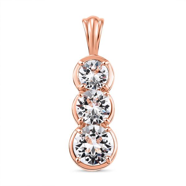 J Francis gefertigt mit SWAROVSKI- Wei&szlig;er Kristall-Swarovski-Anh&auml;nger, 925 Silber ros&eacute;vergoldet