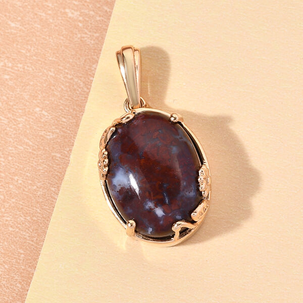 Roter Jaspis Anh&auml;nger 950 Kupfer Ionenbeschichtetes Gold Platin ca. 9,94 ct image number 2