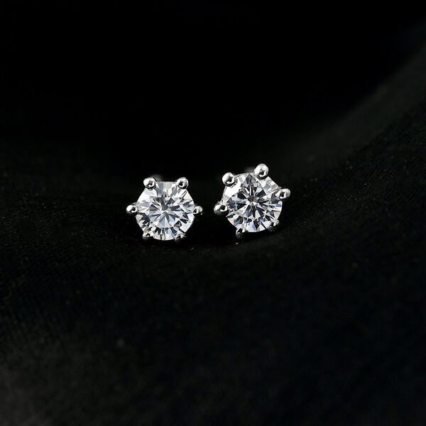 Moissanit Ohrringe 925 Silber rhodiniert ca. 0.43 ct image number 2