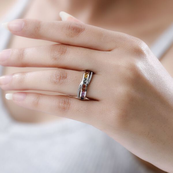 Mehrfarbiger Saphir und Zirkon-Ring - 1,47 ct. image number 3