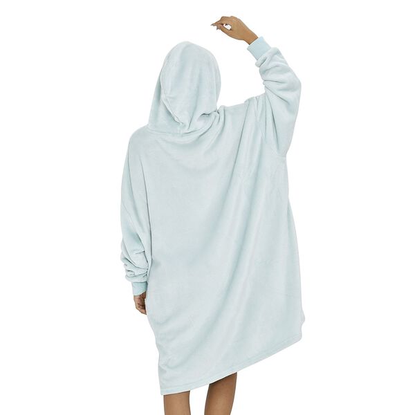 Flauschiger Flanell Hoodie mit gro&szlig;er Tasche, 96x89cm, hellgr&uuml;n image number 2