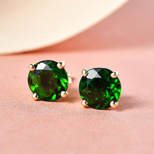 LUXORO AA Premium nat&uuml;rliche Chromdiopsid-Ohrringe - 1,68 ct. image number 2