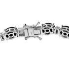 Schwarzes Turmalin und weißes Zirkon Armband, ca. 19 cm, 925 Silber platiniert ca. 30.56 ct image number 3