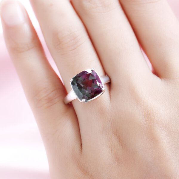 Wassermelonen-Quarz-Triplett-Ring, 925 Silber platiniert  ca. 5,74 ct image number 3