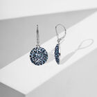 Blaue Diamant Ohrringe, 925 Silber platiniert ca. 1.00 ct image number 1