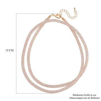 Wei&szlig;er Kristall Halskette ca. 75 cm Reines Messing