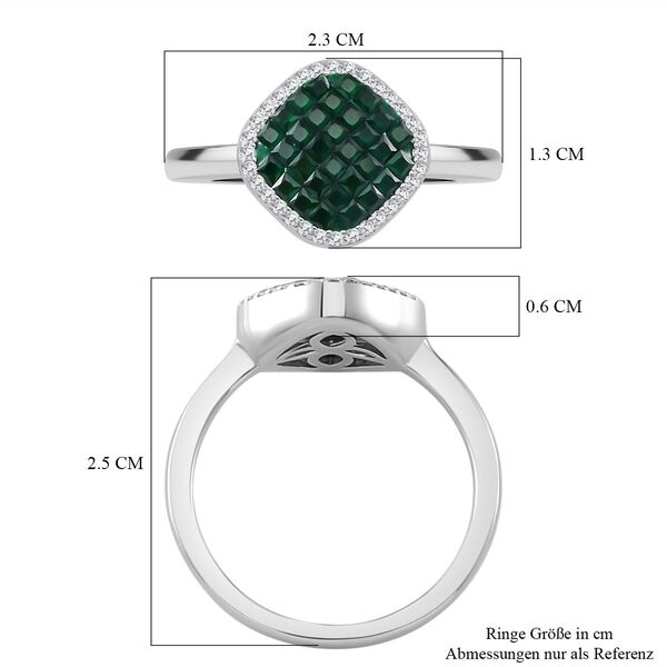 Gr&uuml;ner und wei&szlig;er Zirkonia Halo Ring image number 6