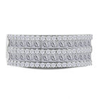 LUSTRO STELLA - Weißer Zirkonia Ring, 925 Silber rhodiniert, (Größe 20.00) ca. 3.27 ct