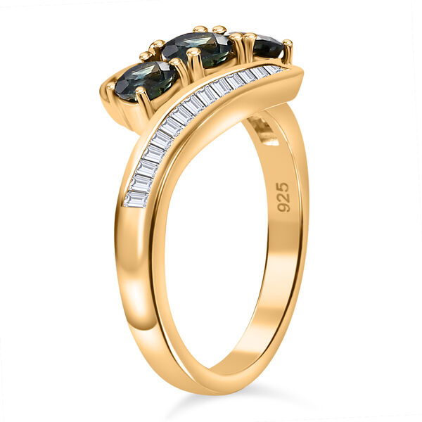 Grüner Saphir und Zirkon-Ring - 1,94 ct. image number 7