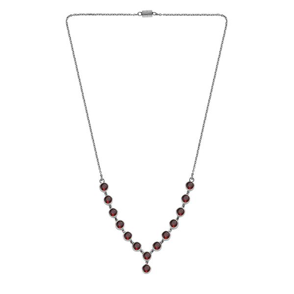 Roter Granat Halskette ca. 45 cm Edelstahl ca. 6,89 ct. image number 4