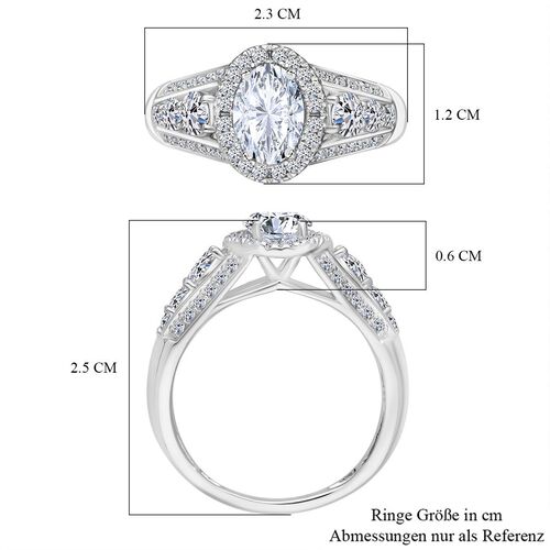 LUXURIANT DIAMOND- SGL zertifizierter VS-GH Labor Diamant Ring in 950 Platin - 2 ct. image number 5