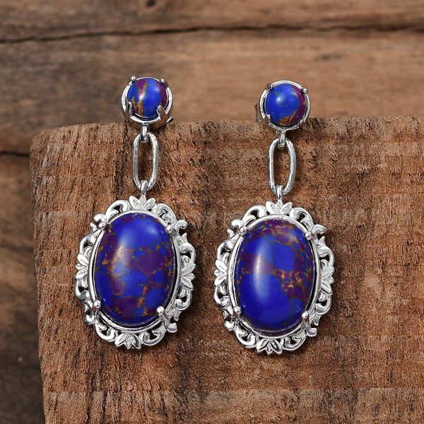 Lila Türkis Ohrringe - 12,36 ct. image number 1