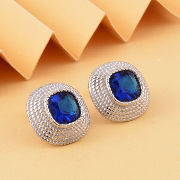 Tansanitfarbene Zirkonia-Ohrringe - 7,50 ct. image number 1