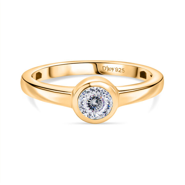 D&rsquo;joy 120 Facetten Moissanit Ring 925 Silber vergoldet (Gr&ouml;&szlig;e 18.00) ca. 0,47 ct