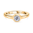 D’joy 120 Facetten Moissanit Ring 925 Silber vergoldet (Größe 17.00) ca. 0,47 ct