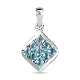 Paraiba-Apatit Anhänger 925 Silber platiniert ca. 0.73 ct