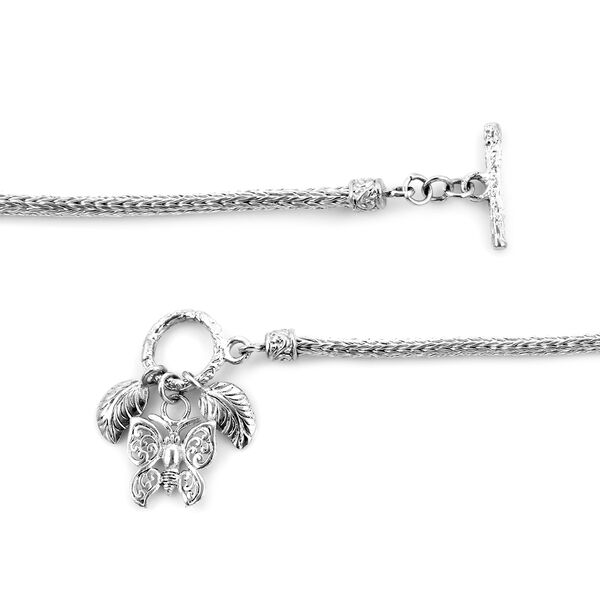 Royal Bali Kollektion - Tulang Naga Armband mit Schmetterling- und Blatt-Anh&auml;nger image number 4